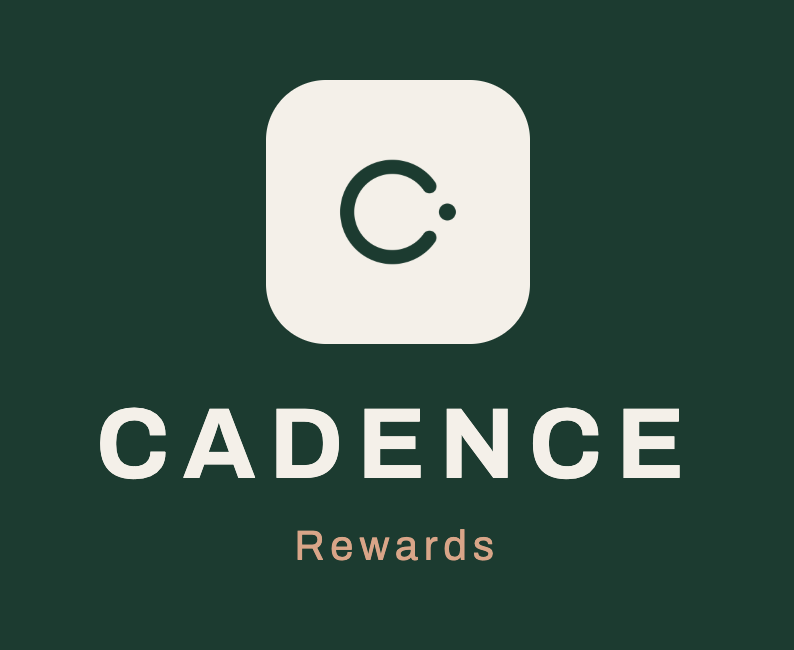 Cadence Rewards logo, clay app tile with wordmark